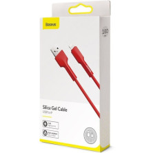 Кабель Baseus Silica Gel Series Fast Charging Data Cable USB to Lightning 2.4A 1m Червоний