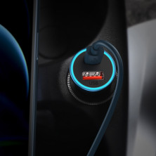 Автомобильное зарядное устройство Baseus Golden Contactor Pro Dual Quick Charger Car Charger 40W USB+Type-C + Кабель Type-C to Lightning 1м Голубой