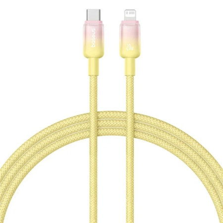 Кабель Baseus Discolor Series Fast Charging Data Cable Type-C to Lightning PD 20W 1m Желтый