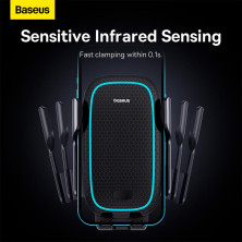 Бездротовий автомобільний зарядний пристрій Baseus Milky Way Pro Wireless Charging Electric Car Mount з технологією Qi 15W Чорний