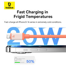 Кабель Baseus 0℃ Series Fast Charging Data Cable Type-C to Lightning PD 20W 2m Оранжевый