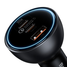 Автомобильное зарядное устройство Baseus Qualcomm QC 5 Technology Multi-Port Fast Charge Car Charger 160W USB+2Type-C + Кабель Type-C to Type-C 100W 1м Серый