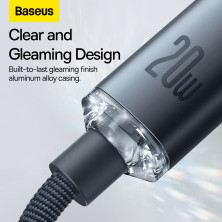 Кабель Baseus Crystal Shine Series Fast Charging Data Cable Type-C to Lightning PD 20W 1.2m Чорний