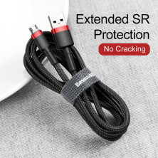 Кабель Baseus Cafule Cable USB to Micro USB 2.4A 1m Черно-Красный