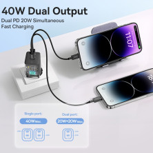 Сетевое зарядное устройство Baseus GaN5 Pro PD3.0 40W 2Type-C 3A Черный
