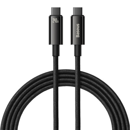 Кабель Baseus Tungsten Gold Fast Charging Data Cable Type-C to Type-C 240W 2m Черный