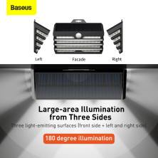 Светильник фасадный Baseus Solar Energy 5.1Вт 260Lm на солнечной батарее 1800mAh с датчиком движения Черный