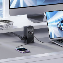 Мережевий зарядний пристрій Baseus PowerCombo Tower PowerStrip 100W 2AC+2USB+2Type-C 5A Чорний