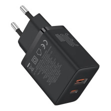 Мережевий зарядний пристрій Baseus Cube Fast Charger QC3.0+PD3.0 30W USB+Type-C 3A Чорний