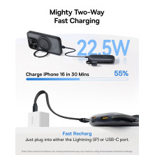 УМБ Baseus EnerFill FC21 Qpow 3 Ultra 10000mAh 22.5W с технологией QC3.0+PD3.0 + Кабель Type-C to Lightning Черный