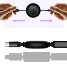 Кабель Baseus Bright Mirror 2 Series Retractable 3-in-1 Fast Charging Data Cable Type-C to Lightning+Type-C+MicroUSB 100W 1.1m Черный