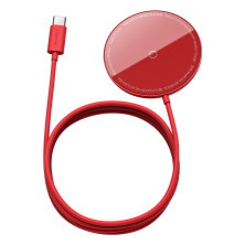Беспроводное зарядное устройство Baseus Simple Mini Magnetic с функцией MagSafe и Qi 15W Красный