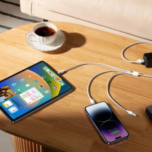 Кабель Baseus StarSpeed 3-in-1 Fast Charging Data Cable USB to Lightning+Type-C+MicroUSB 3.5А 1.2m Белый