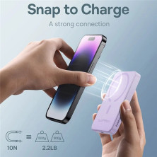УМБ Baseus Magnetic Mini Wireless Fast Charge 2in1 5000mAh 20W 2.4A QC3.0+PD3.0 з Бездротовою зарядкою Qi 15W Фіолетовий