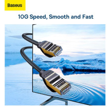 Кабель Baseus High Speed CAT7 Seven Types RJ45 10Gigabit Network Cable Ethernet Круглый 1.5m Черный