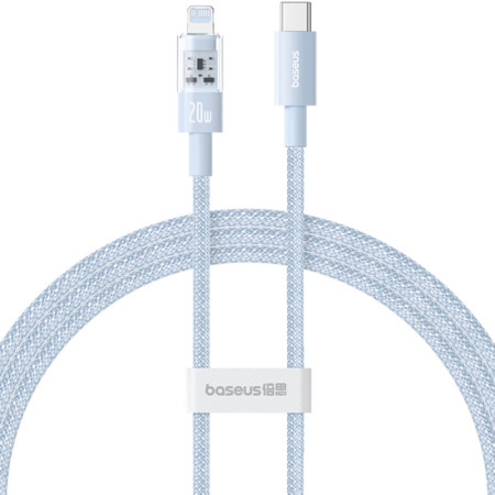 Кабель Baseus Gem Series Fast Charging Data Cable Type-C to Lightning PD 20W 1m Голубой