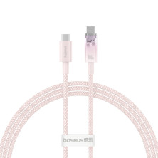 Кабель Baseus Explorer Series with Smart Temperature Control Fast Charging Data Cable Type-C to Type-C 100W 20V 5A 1m Розовый