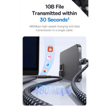 Кабель Baseus Display 2 Series Fast Charging Data Cable Type-C to Lightning PD 20W 1m Черный