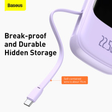 УМБ Baseus Q Pow 20000mAh 22.5W 5A с технологией QC3.0+PD3.0 и Type-C кабелем 22.5W Фиолетовый