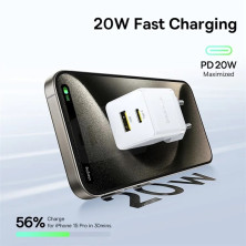 Сетевое зарядное устройство Baseus Palm Fast Charger QC3.0+PD3.0 20W USB+Type-C 3A Белый