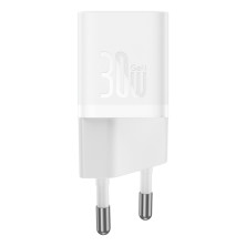 Сетевое зарядное устройство Baseus GaN5 Mini Fast Charger 1C PD3.0 30W Type-C 3A + кабель Baseus Type-C to Type-C 100W 20V/5A 1м Белый