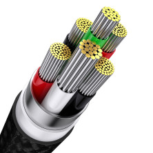 Кабель Baseus Flash Series 2 3-in-1 Fast Charging Data Cable USB to Lightning+Type-C+MicroUSB 100W 1.2m Черный
