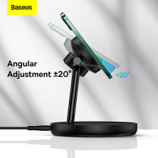Беспроводное зарядное устройство Baseus Swan 3in1 Magnetic с функцией MagSafe и Qi 20W Черный