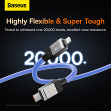 Кабель Baseus CoolPlay Series Fast Charging Data Cable Type-C to Lightning PD 20W 1m Синий