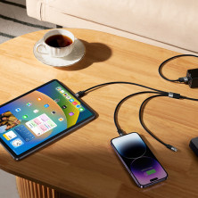 Кабель Baseus StarSpeed 3-in-1 Fast Charging Data Cable USB to Lightning+Type-C+MicroUSB 3.5А 1.2m Чорний
