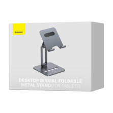 Підставка для планшета настільна Baseus Desktop Biaxial Foldable Metal Stand for Tablets Сірий