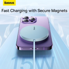 Бездротовий зарядний пристрій Baseus Simple Mini3 Magnetic з функцією MagSafe і Qi 15W Блакитний