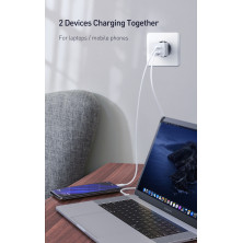 Сетевое зарядное устройство Baseus GaN Mini PD3.0 45W 2Type-C 3A + кабель Baseus Type-C to Type-C 60W 20V/3A 1м Белый