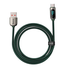 Кабель Baseus Display Series Fast Charging Data Cable USB to Type-C 66W 11V 6A 1m Зеленый