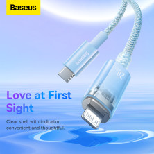 Кабель Baseus Explorer Series with Smart Temperature Control Fast Charging Data Cable Type-C to Lightning PD 20W 1m Голубой