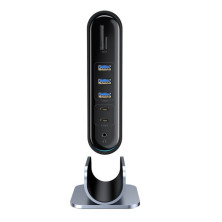 USB-хаб Baseus 16in1 Working Station Multifunctional HUB Adapter Type-C to USB3.0*3, USB2.0*2, SD, microSD, Type-C*2, 4KHDMI, VGA, AUX, RG45 Серый