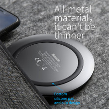 Беспроводное зарядное устройство Baseus Metal Wireless Charger с технологией Qi 10W Черный
