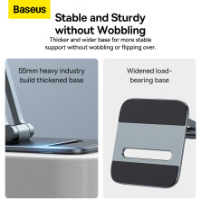 Підставка для телефону настільна Baseus Desktop Biaxial Foldable Metal Stand for Phones Сірий