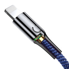 Кабель Baseus C-shaped Light Intelligent power-off Cable USB to Lightning 2.4A 1m Синій