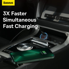 Автомобильное зарядное устройство Baseus Golden Contactor Pro Triple Fast Charger Car Charger 65W USB+2Type-C Серый