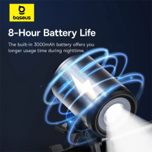 Тримач з ліхтариком телефону на велосипед Baseus PrimeTrip Series Dual-Color Bike Light 2-in-1 Set Чорний