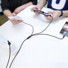 Кабель Baseus Rapid Series Cable 3-in-1 Fast Charging Data Cable USB to Lightning+Type-C+MicroUSB 3А 1.2m Чорний
