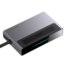 USB-хаб Baseus 6in1 Magic Multifunctional Type-C with a Retractable Clip Type-C to USB3.0, Type-C, 4KHDMI, AUX, TF, SD Сірий