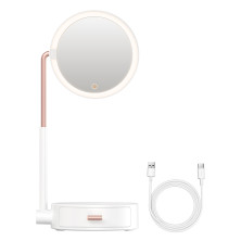 Макіяжне косметичне дзеркало з підсвічуванням Baseus Smart Beauty Series Lighted Makeup Mirror with Storage Box з ящиком для зберігання Білий