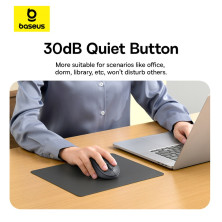Бездротова мишка Baseus F02 Ergonomic Wireless Mouse 2.4G/BT5.2 1000-1600-2000-2400-4000dpi Чорний