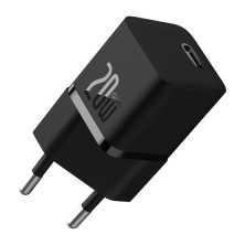 Мережевий зарядний пристрій Baseus GaN5 Mini Fast Charger 1C PD3.0 20W Type-C 3A + кабель Baseus Type-C to Type-C 100W 20V/5A 1м Чорний