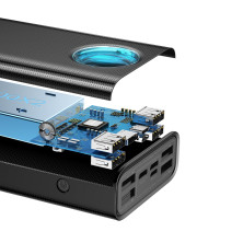 УМБ Baseus Amblight 30000mAh 65W 6A з технологією QC3.0 + PD3.0 + кабель Baseus Xiaobai series Type-C to Type-C 100W 20V/5A 1м Чорний
