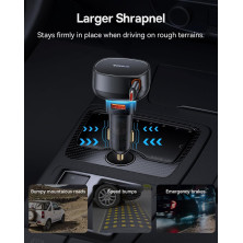 Автомобільний зарядний пристрій Baseus Enjoyment Pro Retractable 60W USB і з вбудованим кабелем Type-C 0.70м Чорний