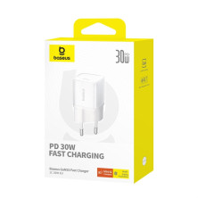 Сетевое зарядное устройство Baseus GaN5S Fast Charger 1C PD3.0 30W Type-C 3A Белый