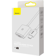 HDMI адаптер Baseus Lite Series Adapter HDMI to VGA з 3,5-мм аудіопортом AUX Чорний
