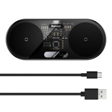 Беспроводное зарядное устройство Baseus Digital LED Display 2in1 Wireless Charger с технологией Qi 20W Черный
